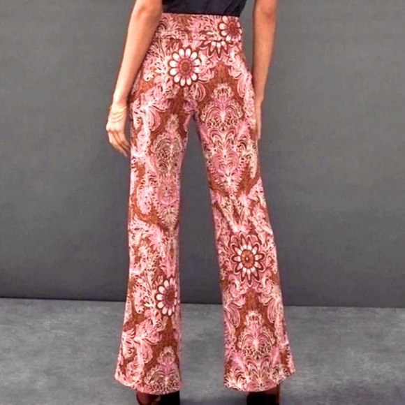 Anthropologie Maeve Metallic Paisley Floral Pants (Size 2) - Picture 2 of 14